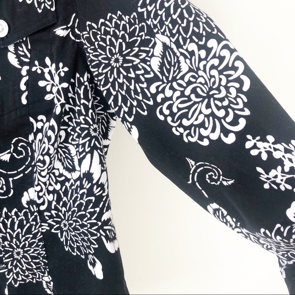 RUBY RD 🖤🤍🖤 black white FLORAL jacket SZ 14 - Picture 7 of 10